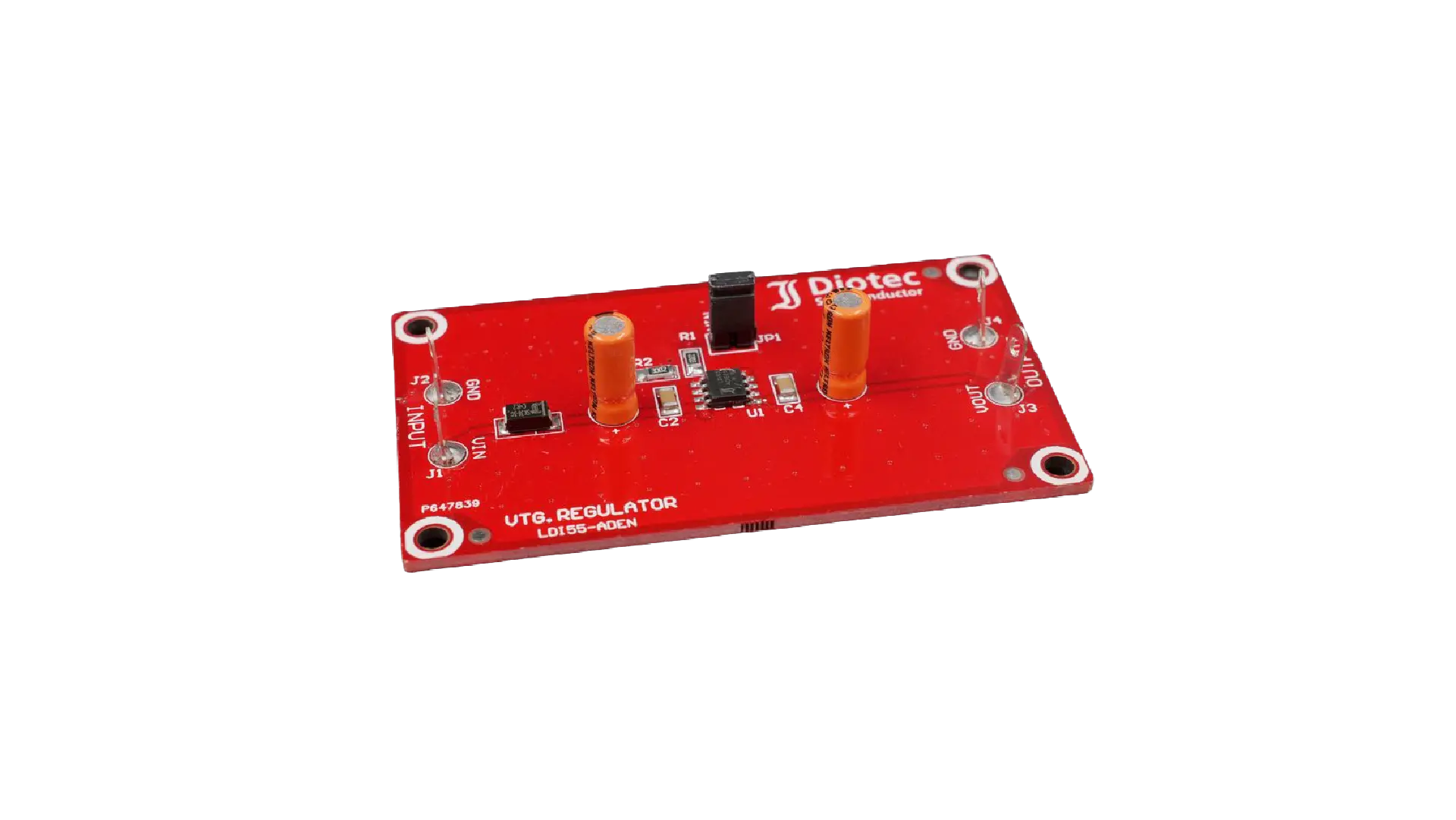 Diotec Mikrocontroller rot auf grauem Hintergrund