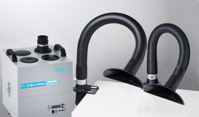 Portable fume extractor for two workstations from Weller