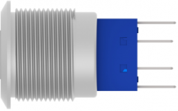 Schalter, 2-polig, silber, beleuchtet (rot/blau), 3 A/250 VAC, Einbau-Ø 19.2 mm, IP67, 1-2316542-5