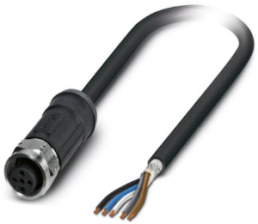 Sensor-Aktor Kabel, M12-Kabeldose, gerade auf offenes Ende, 5-polig, 10 m, PE-X, schwarz, 4 A, 1407268