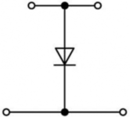 Doppelstock-Diodenklemme, Federklemmanschluss, 0,08-4,0 mm², 2-polig, 500 mA, grau, 281-633/281-411
