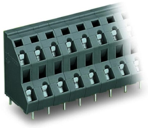 Leiterplattenklemme, 32-polig, RM 7.5 mm, 0,08-2,5 mm², 21 A, Käfigklemme, grau, 736-566