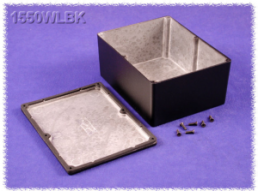 Aluminium Druckgussgehäuse, (L x B x H) 165 x 127 x 72 mm, schwarz (RAL 9005), IP66, 1550WLBK