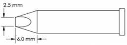 Lötspitze, Meißelform, (L x B) 6 x 2.5 mm, GT6-CH0025P