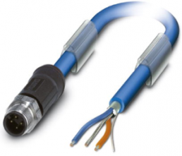 Sensor-Aktor Kabel, M12-Kabelstecker, gerade auf offenes Ende, 3-polig, 5 m, PVC, blau, 4 A, 1419093
