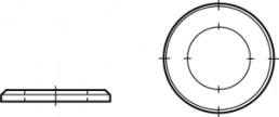 Unterlegscheibe, M4, H 0.8 mm, Außen-Ø 9 mm, Stahl, verzinkt, DIN 125/ISO 7090, 0125B0043Z
