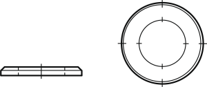 Unterlegscheibe, M3, H 0.5 mm, Außen-Ø 7 mm, Stahl, verzinkt, DIN 125/ISO 7090, 0125B0032Z
