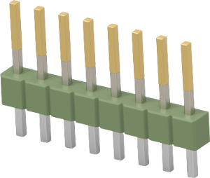 Stiftleiste, 8-polig, RM 2.54 mm, gerade, grün, 826629-8