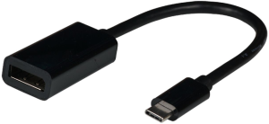 USB Typ C - DP1.2 Adapter, 4K60Hz, schwarz