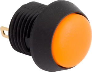Drucktaster, 1-polig, orange, unbeleuchtet, 0,4 A/32 V, Einbau-Ø 13 mm, IP67, FL13NO