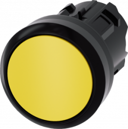 Drucktaster, unbeleuchtet, tastend, Bund rund, gelb, Einbau-Ø 22.3 mm, 3SU1000-0AB30-0AA0