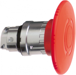 Drucktaster, Bund rund, rot, Frontring silber, Einbau-Ø 22 mm, ZB4BS864