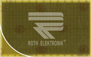 Leiterplatte RE100-LF, 100 x 160 mm, Epoxyd FR4, 2,5 x 2,5 mm Lochmatrix