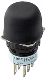 Zustimmungsschalter, 2-polig, schwarz, unbeleuchtet, Einbau-Ø 16 mm, IP65, HE5B-M2PB