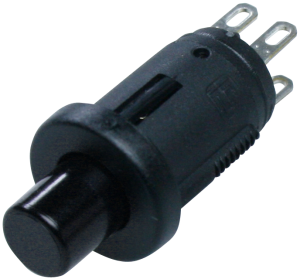 Drucktaster, 2-polig, schwarz, unbeleuchtet, 0,2 A/60 V, IP40, 0041.8844.7107