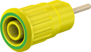 4 mm Buchse, Rundsteckanschluss, Einbau-Ø 12.2 mm, CAT III, gelb/grün, 49.7080-20