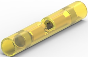 Stoßverbinder mit Isolation, 0,12-0,24 mm², AWG 26 bis 22, gelb, 22.61 mm