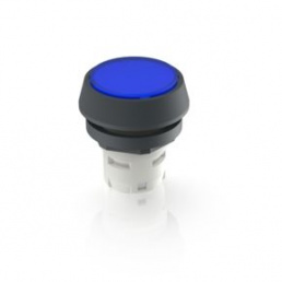 RAFIX 16, Leuchtdrucktaster, flache Blende, Bund rund, Blende blau