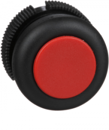 Drucktaster, tastend, Bund rund, rot, Frontring schwarz, Einbau-Ø 22 mm, XACA9414