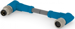 Sensor-Aktor Kabel, M8-Kabelstecker, abgewinkelt auf M8-Kabeldose, abgewinkelt, 4-polig, 0.5 m, PUR, grau, 3 A, T4062224004-001