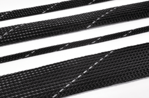 Polyester-Geflechtschlauch, Innen Ø 12 mm, Bereich 11-17 mm, schwarz, -50 bis 150 °C