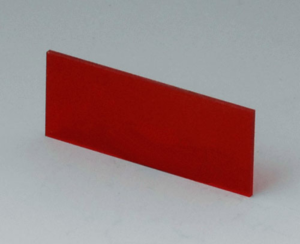 Front-/ Rückplatte 14,6x36 mm, rot/transparent, Acrylglas, A9104113