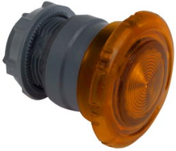 Drucktaster, tastend, Bund rund, orange, Frontring schwarz, Einbau-Ø 22 mm, ZB5AW753