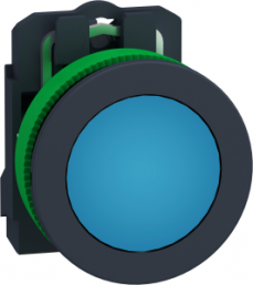 Meldeleuchte, beleuchtbar, Bund rund, blau, Frontring schwarz, Einbau-Ø 30.5 mm, XB5FVM6
