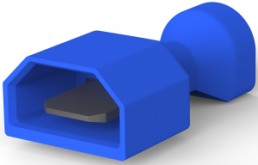 Isolierte Flachsteckhülse, 6,35 x 0,81 mm, 1,31 bis 2,08 mm², AWG 16 bis 14, Messing, verzinnt, blau, 3-521142-2