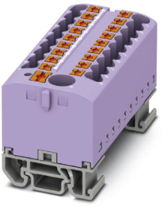 Verteilerblock, Push-in-Anschluss, 0,14-4,0 mm², 19-polig, 24 A, 8 kV, violett, 3274226