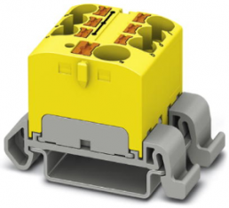 Verteilerblock, Push-in-Anschluss, 0,2-6,0 mm², 7-polig, 32 A, 6 kV, gelb, 3273730