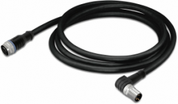 Sensor-Aktor Kabel, M12-Kabeldose, gerade auf M8-Kabelstecker, abgewinkelt, 3-polig, 1 m, PUR, schwarz, 4 A, 756-5502/030-010