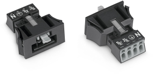 Stecker, 4-polig, Snap-in, Push-in, 0,25-1,5 mm², schwarz, 890-714