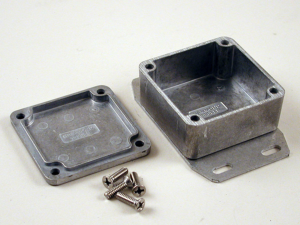 Aluminium Druckgussgehäuse, (L x B x H) 118 x 93 x 34 mm, schwarz (RAL 9005), IP54, 1590BBFLBK