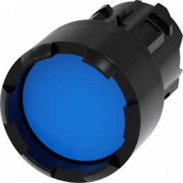 Drucktaster, unbeleuchtet, Bund rund, blau, Einbau-Ø 22.3 mm, 3SU1000-0DB50-0AA0