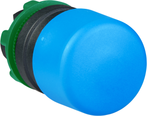Drucktaster, tastend, Bund rund, blau, Frontring schwarz, Einbau-Ø 22 mm, ZB5AC64