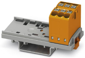 Verteilerblock, Push-in-Anschluss, 0,14-4,0 mm², 6-polig, 24 A, 8 kV, orange, 3273018