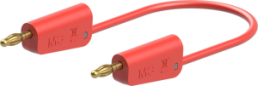 Messleitung mit (4 mm Lamellenstecker, gerade) auf (4 mm Lamellenstecker, gerade), 1.5 m, rot, PVC, 1,0 mm²