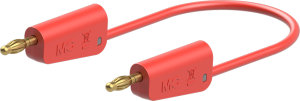 Messleitung mit (4 mm Lamellenstecker, gerade) auf (4 mm Lamellenstecker, gerade), 1 m, rot, PVC, 1,0 mm²