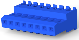 Buchsengehäuse, 8-polig, RM 2.54 mm, abgewinkelt, blau, 3-640622-8