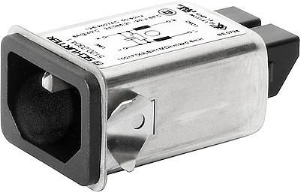 IEC-Stecker-C14, 50 bis 60 Hz, 1 A, 250 VAC, Flachstecker 6,3 mm, 5123.2000.0