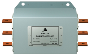 EMC Filter, 50 bis 60 Hz, 400 A, 520/300 VAC, Klemmleiste, B84143B0400S080