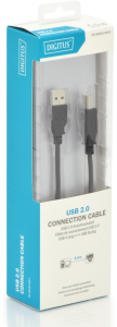 USB 2.0 Adapterleitung, USB Stecker Typ A auf USB Stecker Typ B, 5 m, schwarz
