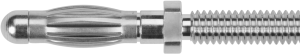 4 mm Stecker, Schraubanschluss, Einbau-Ø 4 mm, silber, FK 1211 NI