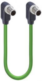 Sensor-Aktor Kabel, M12-Kabelstecker, abgewinkelt auf M12-Kabelstecker, abgewinkelt, 4-polig, 0.35 m, PUR, schwarz, 4 A, 20109