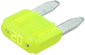 KFZ-Flachsicherung, 20 A, 32 V, gelb, (L x B x H) 10.9 x 3.8 x 8.8 mm, 0297020.WXNV