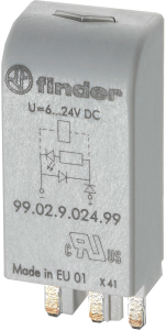 Steckmodul, Varistor + grüne LED, 110-230 V AC/DC für Schaltrelais, 99.02.0.230.98