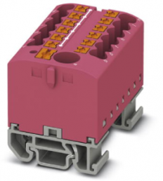 Verteilerblock, Push-in-Anschluss, 0,14-4,0 mm², 13-polig, 24 A, 8 kV, pink, 3274205