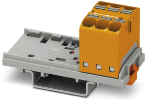 Verteilerblock, Push-in-Anschluss, 0,2-6,0 mm², 6-polig, 32 A, 6 kV, orange, 3273544