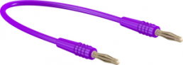Messleitung mit (2 mm Stecker, gefedert, gerade) auf (2 mm Stecker, gefedert, gerade), 150 mm, violett, PVC, 0,5 mm²